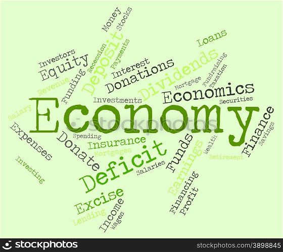 Economy Word Showing Micro Economics And Economize