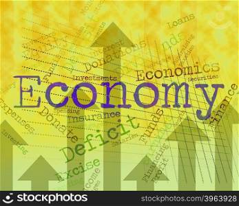 Economy Word Showing Micro Economics And Economize