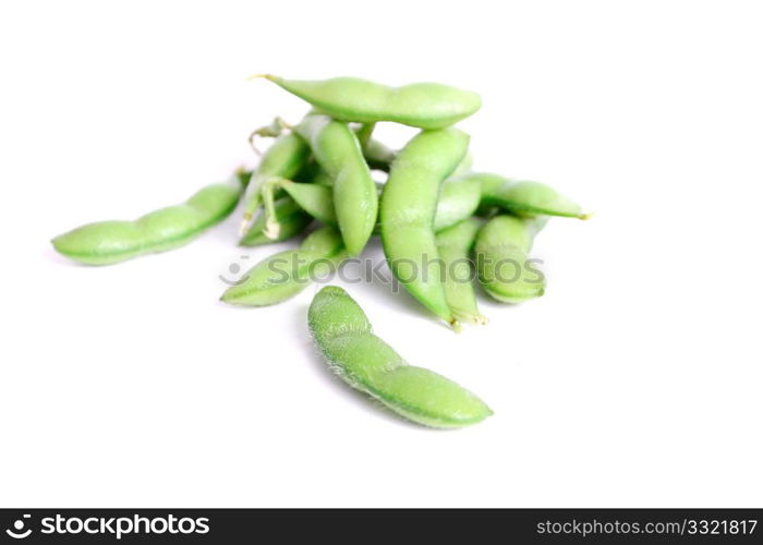 Edamame beans isolated on white