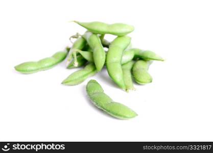 Edamame beans isolated on white