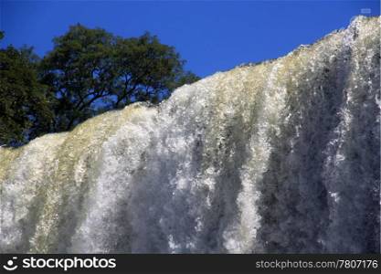 Edge of river in Iguazu waterfall, Argentina