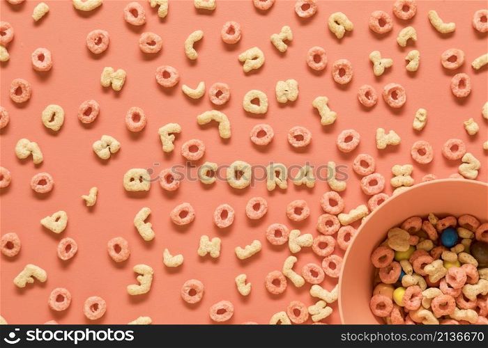 edible letters alphabet bowl orange background