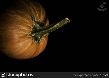 edible pumpkin on black background