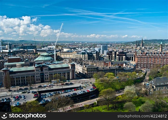 Edinburgh. aerial view of the old city of Edinburgh