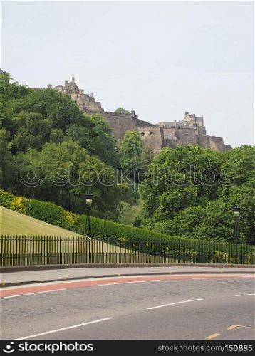 Edinburgh castle on the Castle Rock in Edinburgh, UK. Edinburgh castle in Scotland