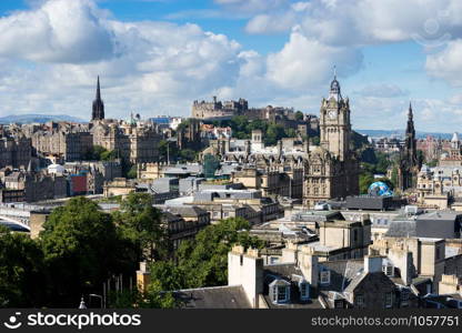 Edinburgh city from Calton Hill, Scotland, uk,