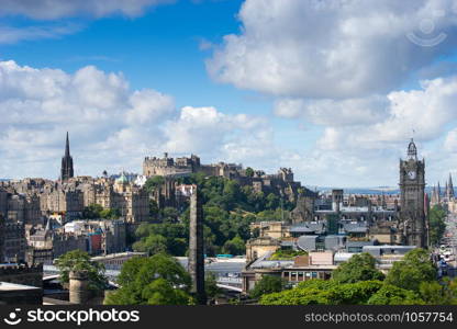 Edinburgh city from Calton Hill, Scotland, uk,