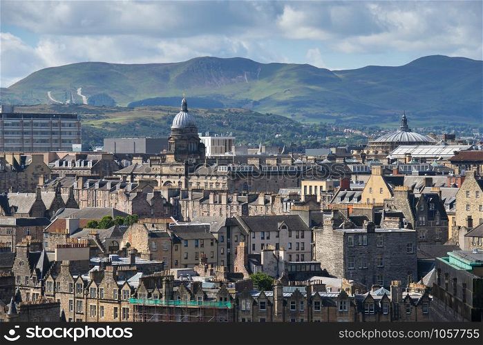 Edinburgh city from Calton Hill, Scotland, uk,