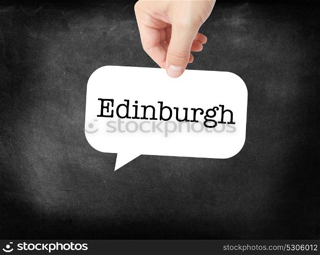 Edinburgh written on a speechbubble