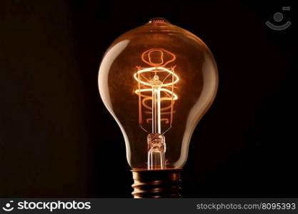 Edisson bulb. Retro filament lamp. Generate Ai. Edisson bulb. Generate Ai