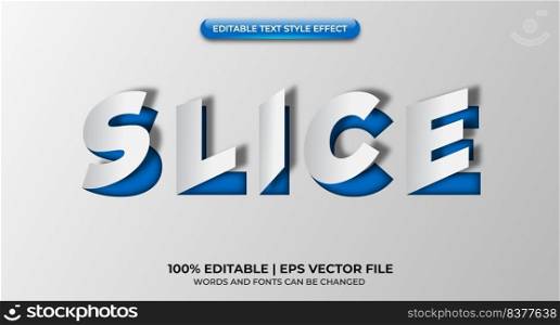 Editable Slice Text Effect. Simple, modern, and elegant. Easy to edit. Vector illustration