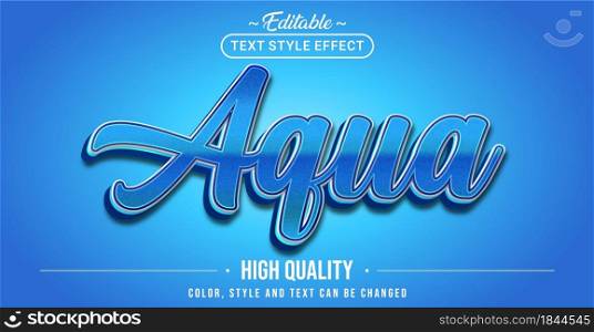 Editable text style effect - Aqua text style theme. Graphic Design Element.