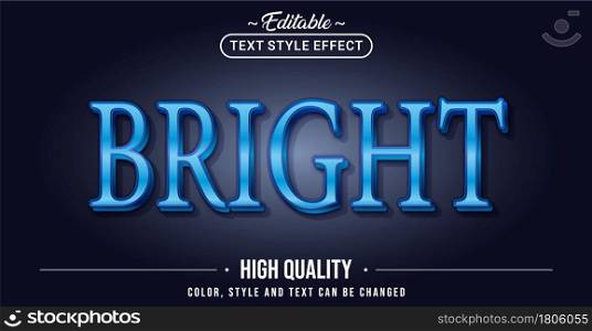 Editable text style effect - Blue Bright text style theme. Graphic Design Element.