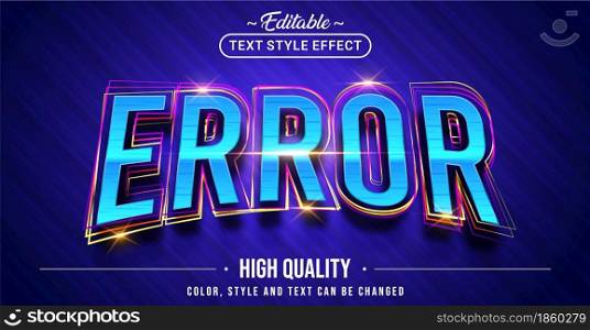 Editable text style effect - Error text style theme. Graphic Design Element.