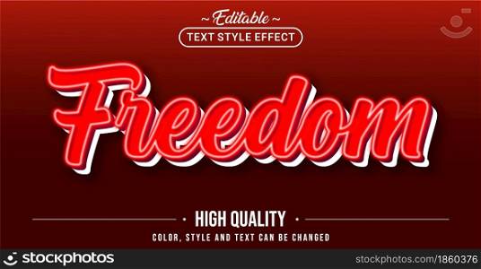 Editable text style effect - Freedom text style theme. Graphic Design Element.