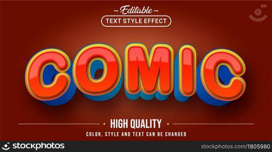 Editable text style effect - Fun Comic text style theme. Graphic Design Element.