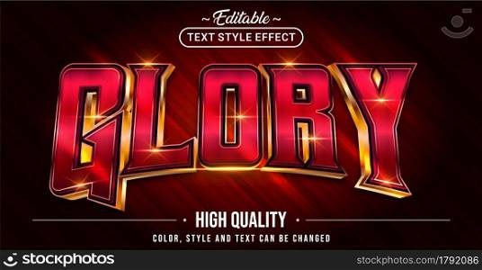 Editable text style effect - Glory text style theme. Graphic Design Element.