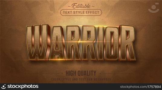 Editable text style effect - Golden Warrior text style theme. Graphic Design Element.