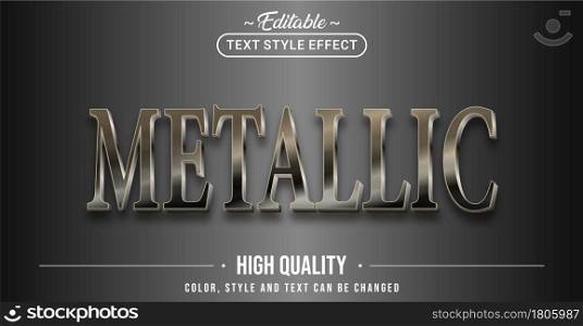 Editable text style effect - Metallic text style theme. Graphic Design Element.