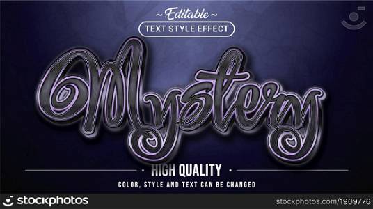 Editable text style effect - Mystery text style theme. Graphic Design Element.