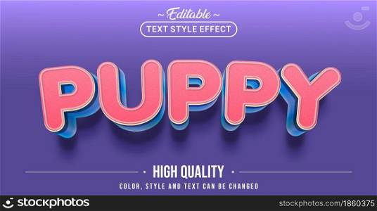 Editable text style effect - Puppy text style theme. Graphic Design Element.