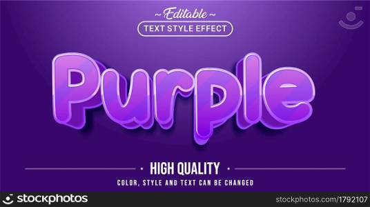 Editable text style effect - Purple text style theme. Graphic Design Element.
