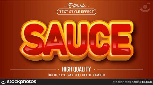 Editable text style effect - Sauce text style theme. Graphic Design Element.
