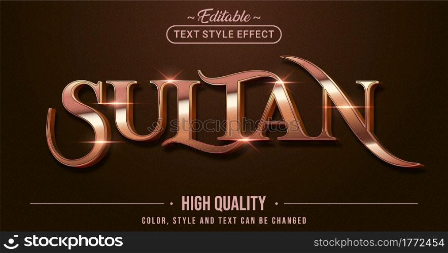 Editable text style effect - Sultan text style theme. Graphic Design Elements.