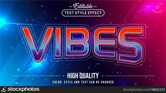 Editable text style effect - Vibes text style theme. Graphic Design Element.
