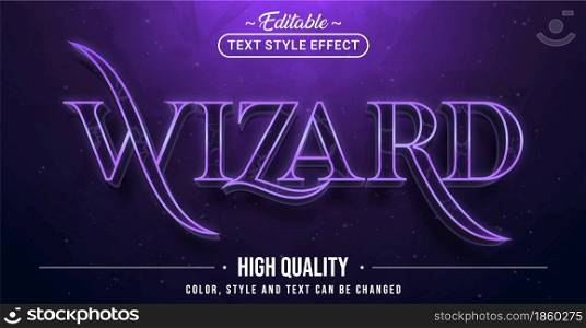 Editable text style effect - Wizard text style theme. Graphic Design Element.
