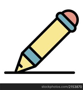 Editor pen icon. Outline editor pen vector icon color flat isolated. Editor pen icon color outline vector