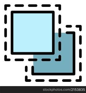Editor square icon. Outline editor square vector icon color flat isolated. Editor square icon color outline vector