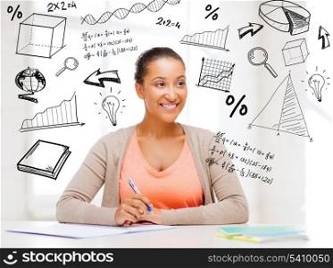 education and college concept - international student studying in college