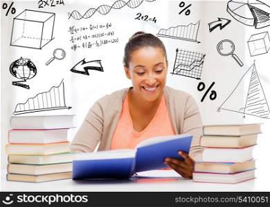 education and college concept - international student studying in college