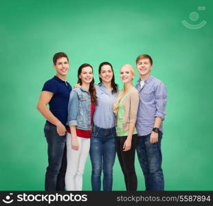 education and people concept - group of smiling students standing