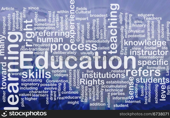 Education background concept. Background concept wordcloud illustration of education international