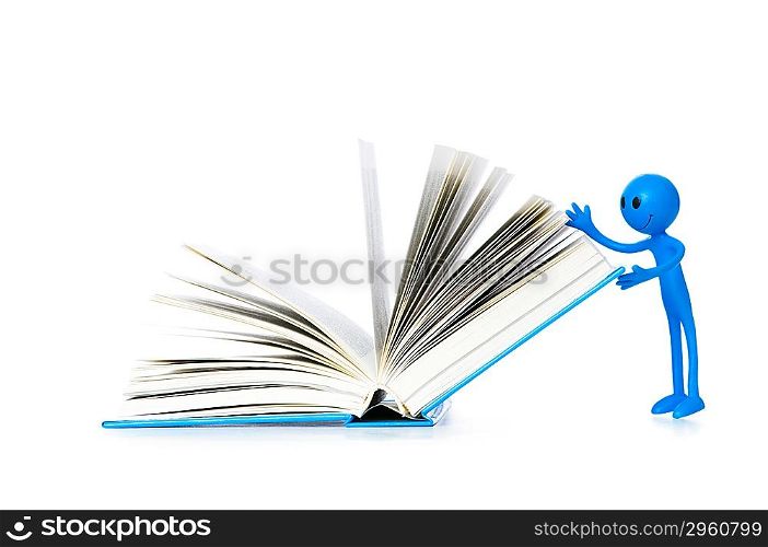 Education concept - books and smilie on white