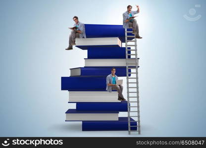 Education concept with books and people