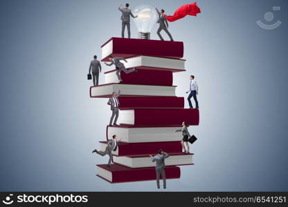 Education concept with books and people