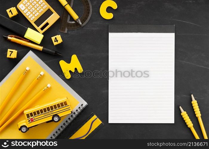 education day elements with notepad