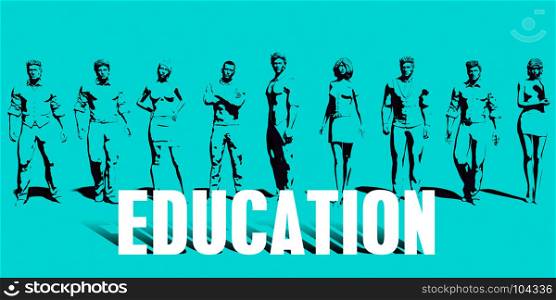Education Focus with Business People United Art. Education