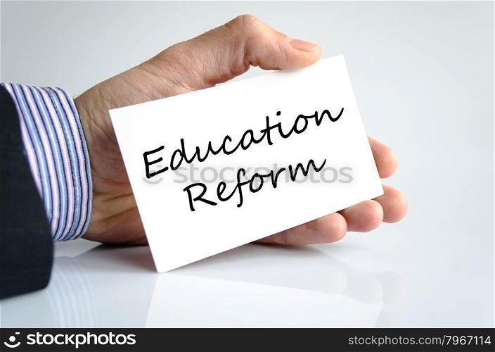 Education reform text concept isolated over white background