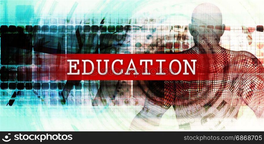 Education Sector with Industrial Tech Concept Art. Education Sector