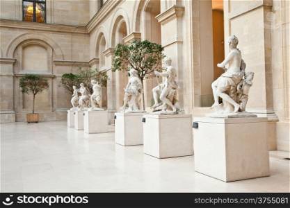 Educational concepts: interior of an European museum