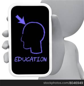 Eduction Online Meaning Mobile Phone And Development 3d Rendering