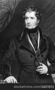Edward Stanley, 15th Earl of Derby (1826-1893) on engraving from 1837. British statesman. Engraved by Mote after a painting by Briggs and published by G.Virtue.