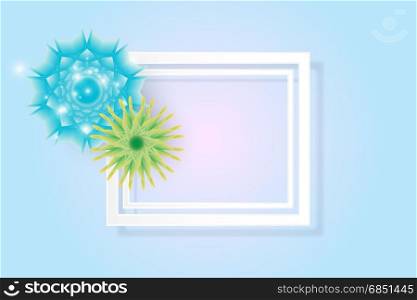 effect beautiful colorful flower frame.paper cut style,illustration