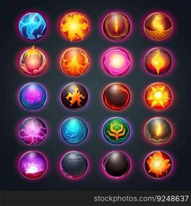 effect magic sphere game ai generated. orb abstract, fantasy power, glass round effect magic sphere game illustration. effect magic sphere game ai generated