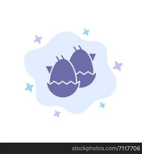 Egg, Baby, Easter, Nature Blue Icon on Abstract Cloud Background