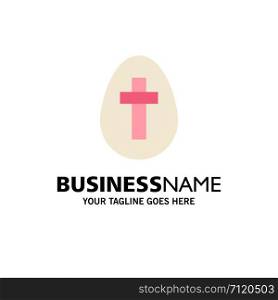 Egg, Easter, Holiday, Sign Business Logo Template. Flat Color